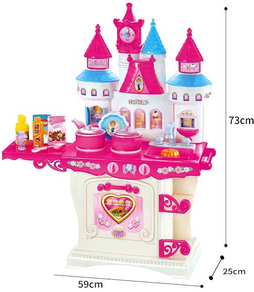 * 2556 ZAMEK 73cm KUCHNIA PAŁAC + AKCESORIA DŹWIĘK ŚWIATŁO