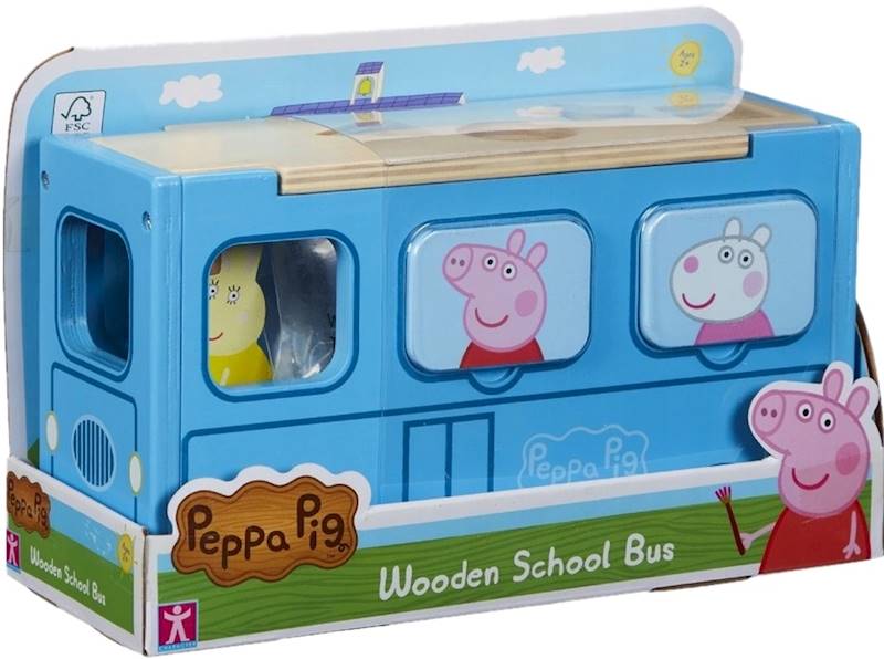 2223 ŚWINKA PEPPA DREWNIANY AUTOBUS SORTER 