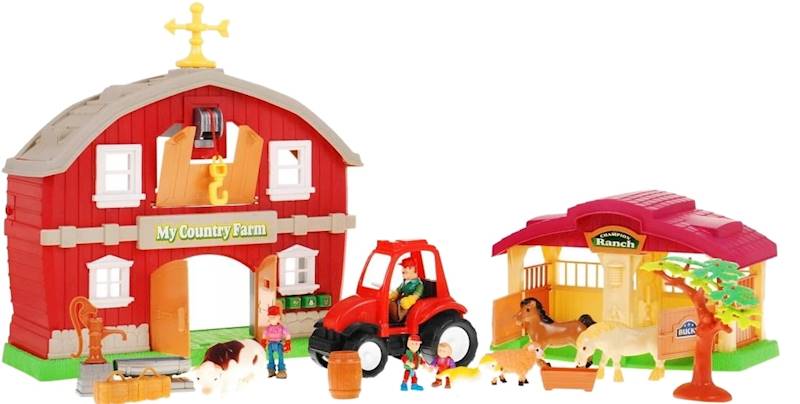 * 3126 WIELKA FARMA STODOŁA FIGURKI ZWIERZĘTA DŹWIĘK