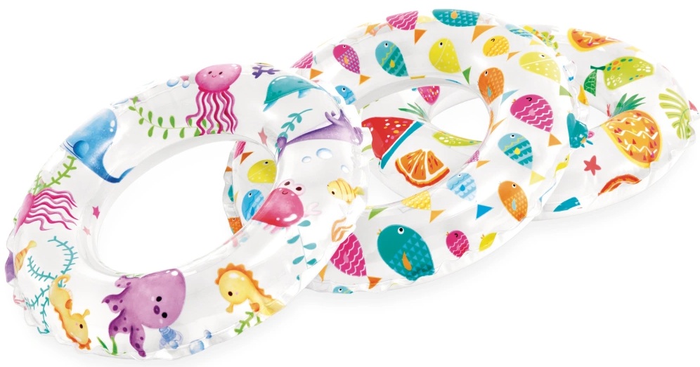 59241 Koło do Pływania Dmuchane dla Dzieci 61 cm Basen Plaża 3 Wzory Intex