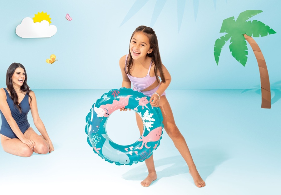59242 Koło do pływania dla dzieci dmuchane 61cm ponton kółko na basen plażę 