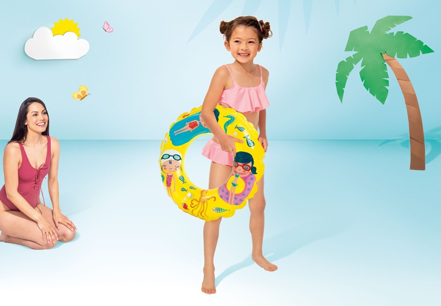 59242 Koło do pływania dla dzieci dmuchane 61cm ponton kółko na basen plażę 