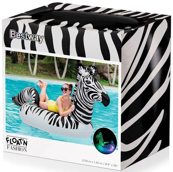 41406 DMUCHANY MATERAC PONTON ZEBRA LED BESTWAY 