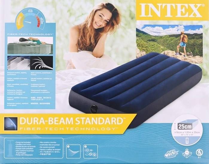 64756 COT SIZE 191cm DMUCHANY MATERAC WELUROWY INTEX 