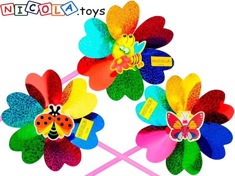 * 3690 WIATRAK WIATRACZEK HOLOGRAM KOLOROWY 15cm