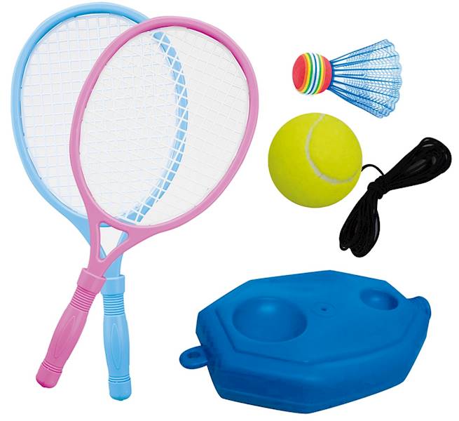 * 4017 ZESTAW DO TENISA DWIE RAKIETY + TRAINER TENIS