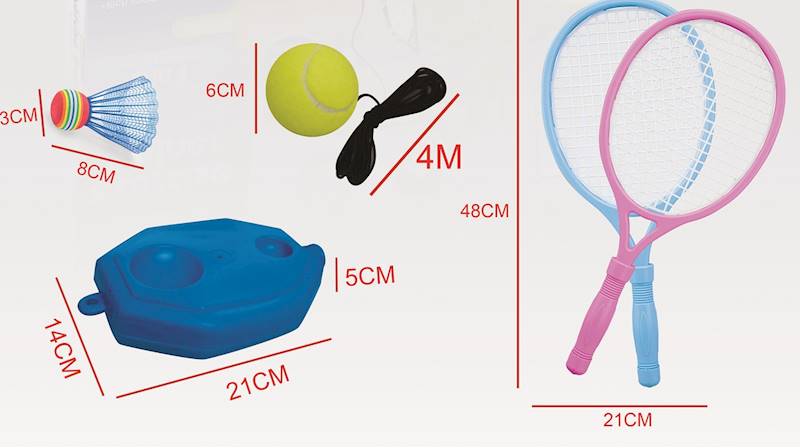 * 4017 ZESTAW DO TENISA DWIE RAKIETY + TRAINER TENIS