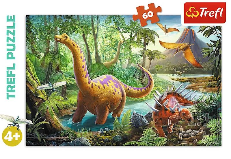 3192 PUZZLE 60 ELE TREFL WĘDRÓWKA DINOZAURÓW