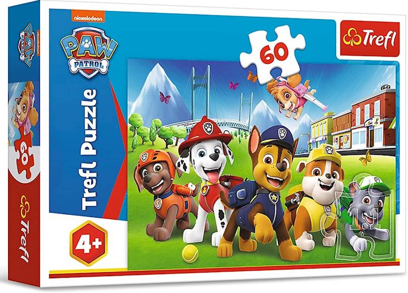 3758 Trefl puzzle 60 elementów Psi Patrol Paw Patrol na polanie