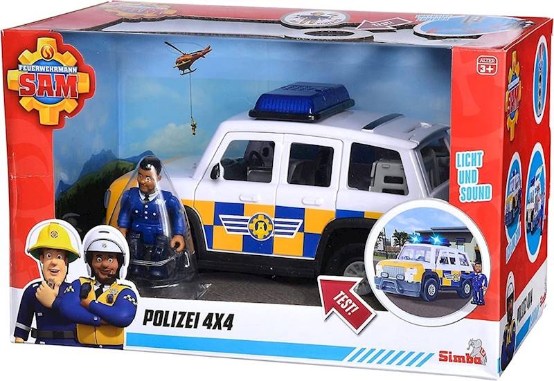 1980 STRAŻAK SAM JEEP POLICYJNY 4X4 DŹWIĘK FIGURKA