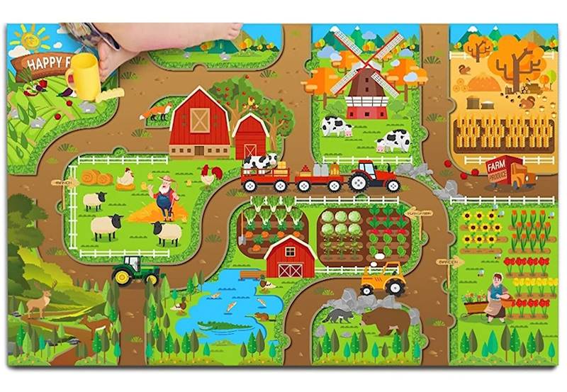 * 4482 DUŻA MATA DLA DZIECI FARMA TRAKTORY ZWIERZĘTA