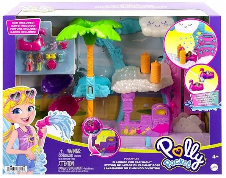 8258 ZESTAW POLLY POCKET FLAMINGOWA MYJNIA LALKI