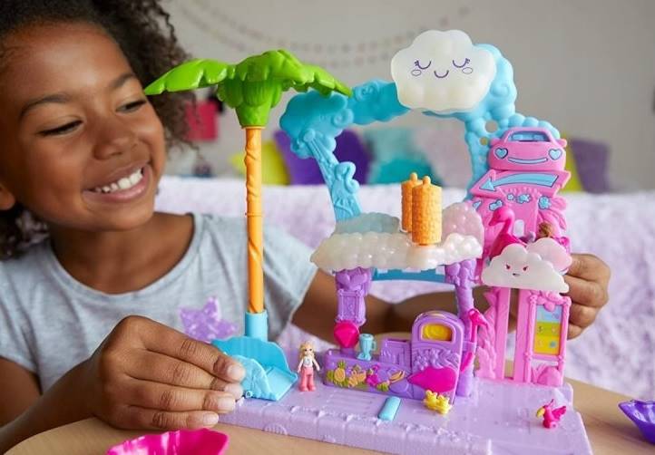 8258 ZESTAW POLLY POCKET FLAMINGOWA MYJNIA LALKI