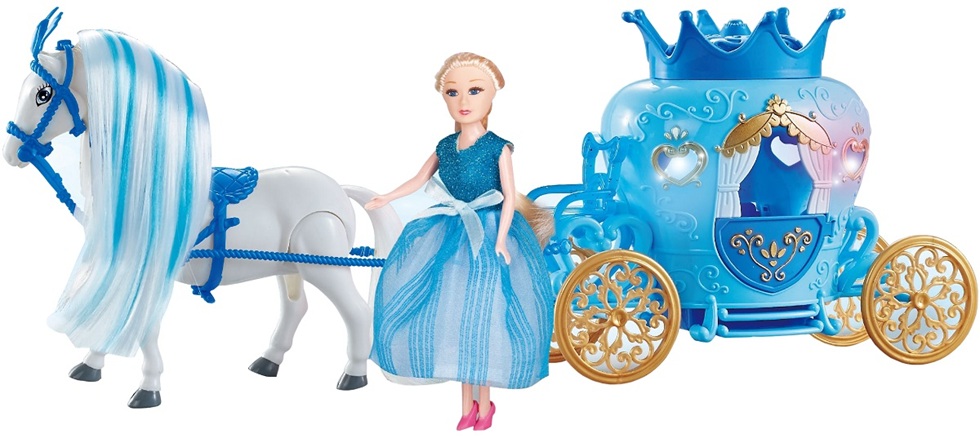 * 4260 KARETA DLA LALEK + KOŃ CHODZĄCY LALKA KAROCA