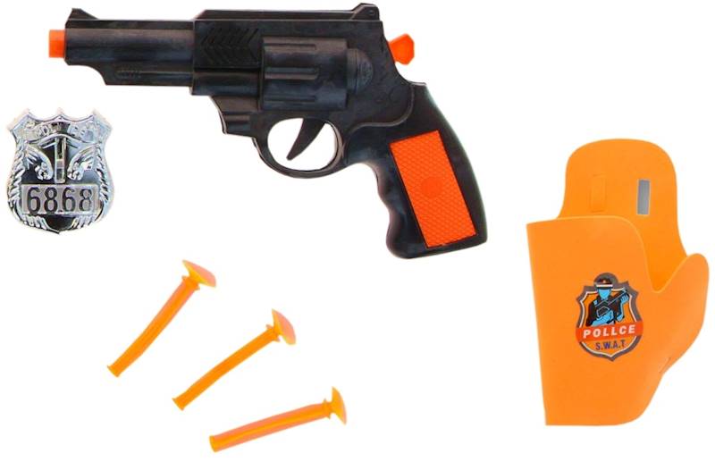 3805 ZESTAW POLICYJNY PISTOLET NA STRZAŁKI ODZNAKA 