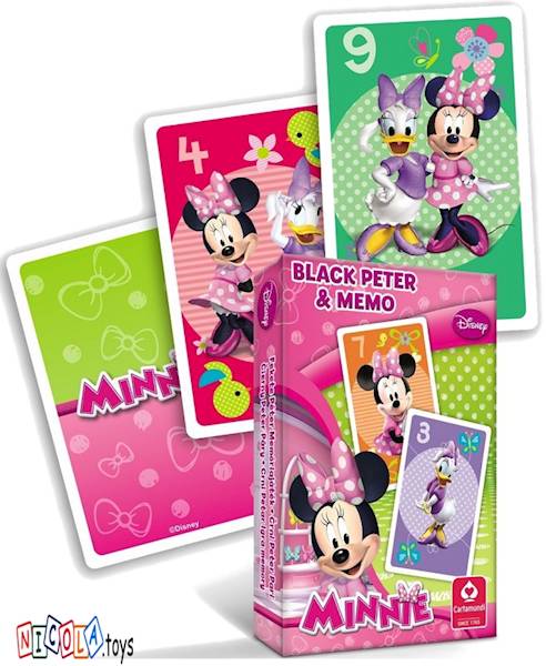 2457 Gra karciana Myszka Minnie Piotruś i memo karty 2w1