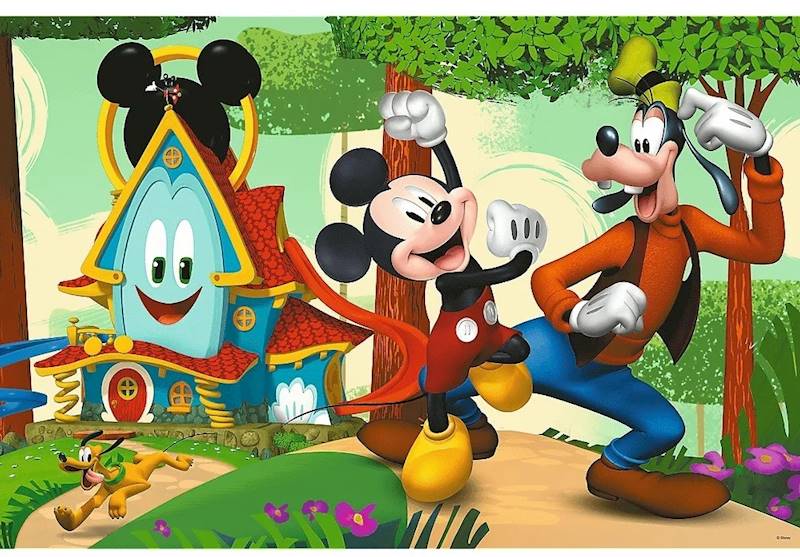 0129 PUZZLE DWUSTRONNE 24 EL WESOŁY DOMEK MICKEY