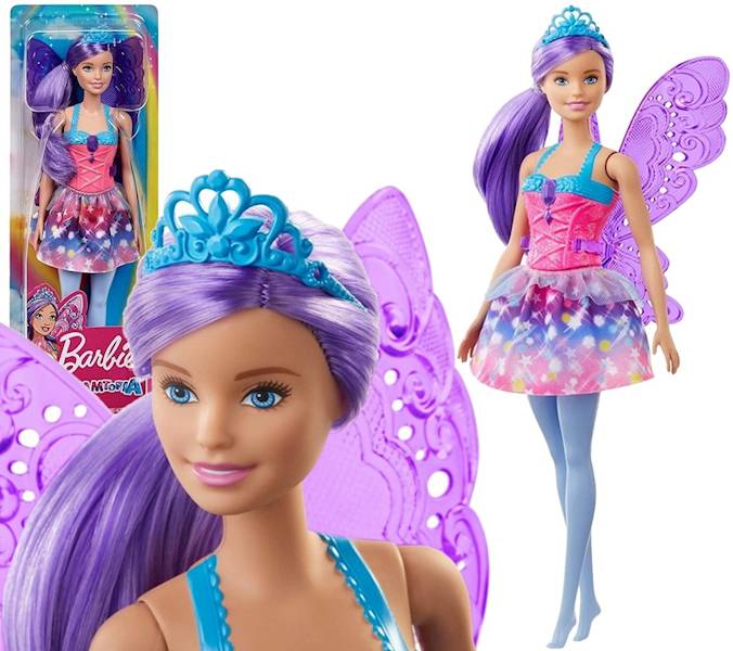2909 MATTEL LALKA BARBIE DREAMTOPIA WRÓŻKA FIOLET 