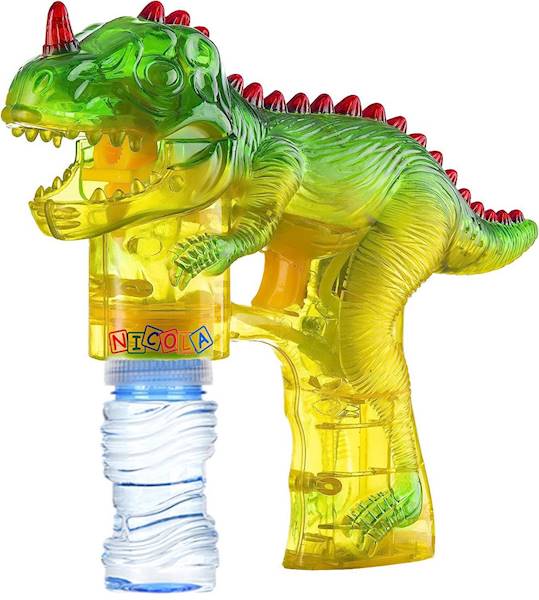 * 4741 DINOZAUR AUTOMATYCZNY PISTOLET NA BAŃKI MYDLANE NA BATERIE + 2 PŁYNY