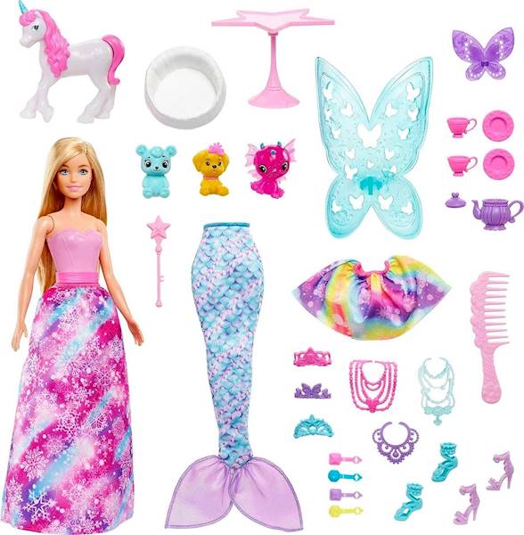 2684 BARBIE KALENDARZ ADWENTOWY + LALKA AKCESORIA 