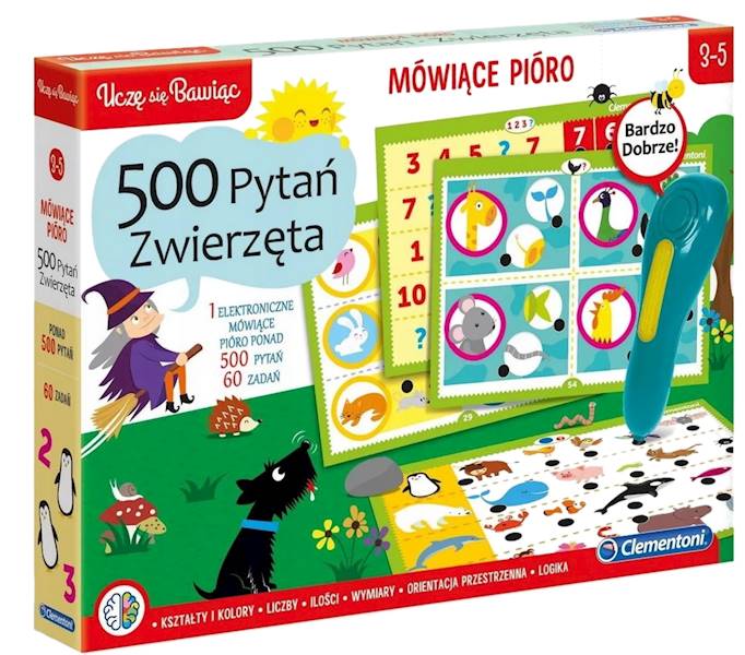 50781 CLEMENTONI MÓWIĄCE PIÓRO 500 PYTAŃ ZWIERZĘTA