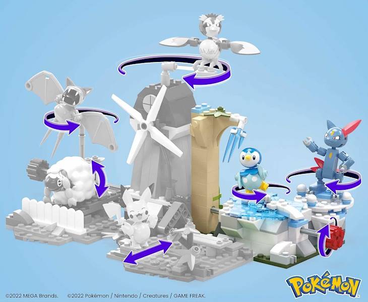 7841 KLOCKI MEGA POKEMON ŚNIEŻNY DZIEŃ PIPLUPA