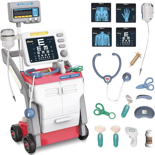 1045 WÓZEK LEKARSKI MEDYCZNY + AKCESORIA LEKARZ