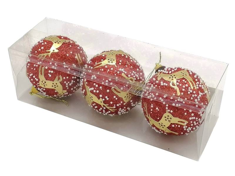 3762 ZESTAW 3szt BOMBKI STYROPIANOWE CHOINKOWE OZDOBY