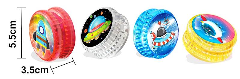 * 5526 DUŻE ŚWIECĄCE YO-YO JOJO KOSMOS UFO RAKIETY MIX