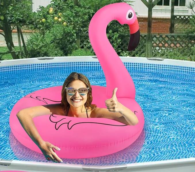 * 5366 DUŻE 90cm DMUCHANE KOŁO FLAMING DO PŁYWANIA KÓŁKO