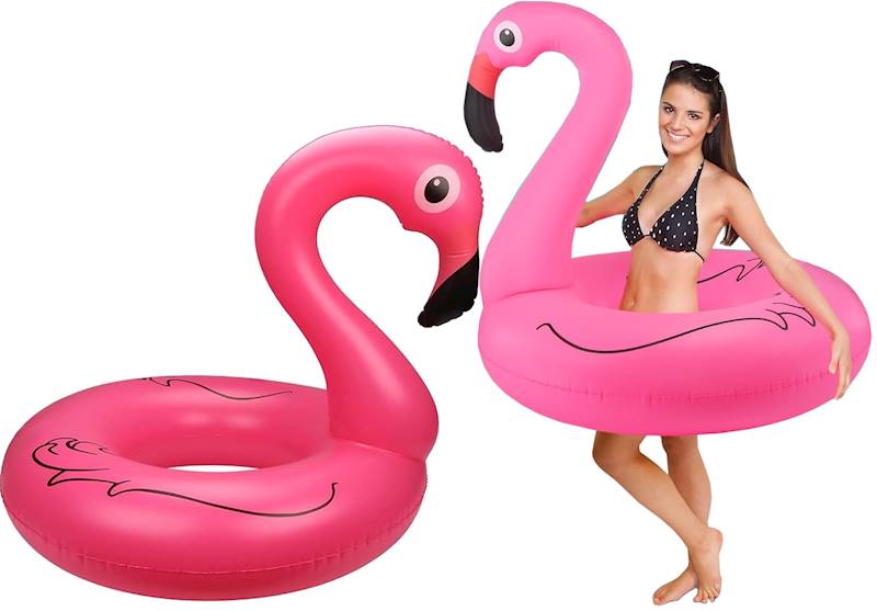 * 5366 DUŻE 90cm DMUCHANE KOŁO FLAMING DO PŁYWANIA KÓŁKO