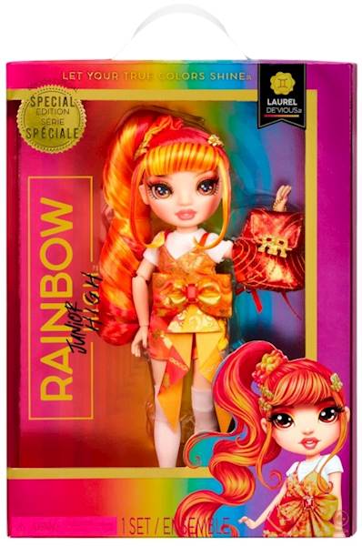 0446 LALKA RAINBOW HIGH JUNIOR LAUREL DE'VIOUS + AKCESORIA 