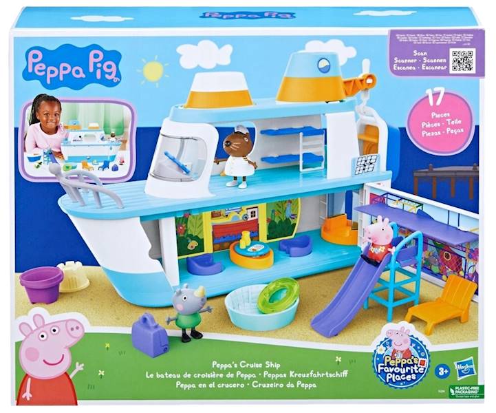 0379 ŚWINKA PEPPA STATEK PASAŻERSKI + FIGURKI I AKCESORIA
