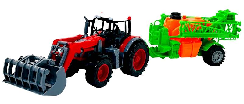 3865 Traktor z turem maszyna rolnicza – ciągnik z przyczepą opryskiwacz