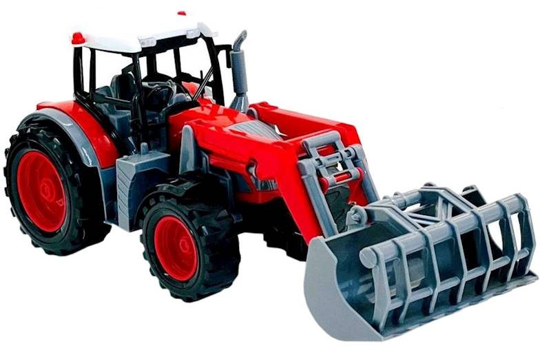 3834 Traktor z turem maszyna rolnicza – ciągnik z przyczepą brony zębowe