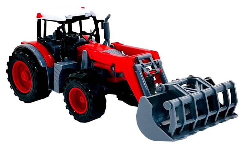3810 Traktor z turem maszyna rolnicza – ciągnik z przyczepą zgrabiarka