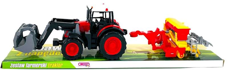 3810 Traktor z turem maszyna rolnicza – ciągnik z przyczepą zgrabiarka