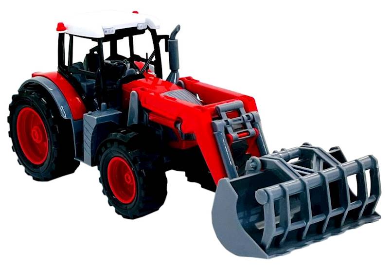 8267 Traktor z turem maszyna rolnicza – ciągnik z przyczepą prasa do słomy