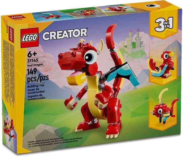 31145 KLOCKI LEGO CREATOR 3w1 CZERWONY SMOK