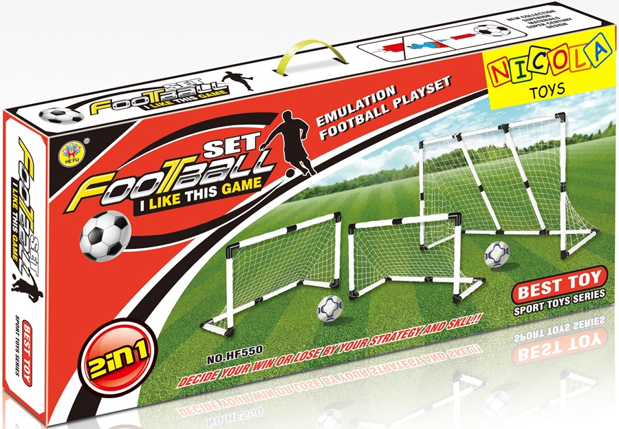 * 5731 ZESTAW 2w1 WIELKA BRAMKA PIŁKARSKA 241cm ZESTAW BRAMEK ŚLEDZIE