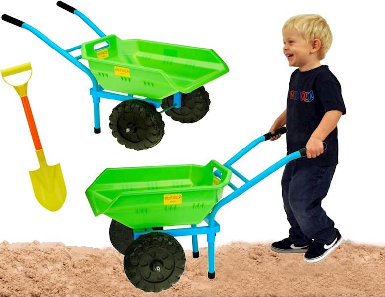 * 2457 Duża metalowa taczka ogrodowa dla dzieci do piasku + gratis
