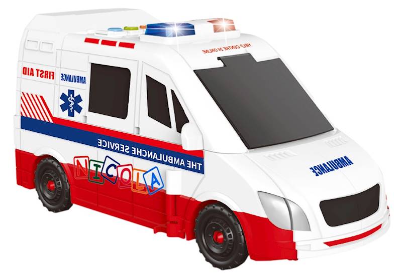 * 5779 DUŻY FUNKCYJNY AMBULANS KARETKA ZE ŚWIATŁEM I DŹWIEKIEM POJAZDY I AKCESORIA