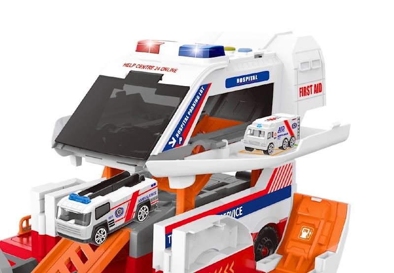 * 5779 DUŻY FUNKCYJNY AMBULANS KARETKA ZE ŚWIATŁEM I DŹWIEKIEM POJAZDY I AKCESORIA