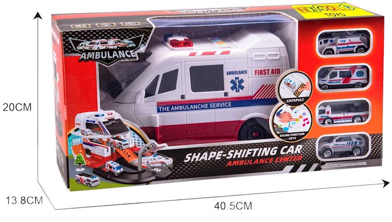 * 5779 DUŻY FUNKCYJNY AMBULANS KARETKA ZE ŚWIATŁEM I DŹWIEKIEM POJAZDY I AKCESORIA