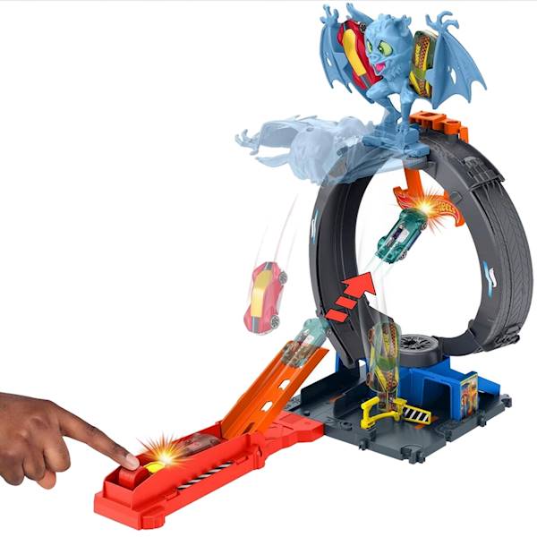 5084 HOT WHEELS PĘTLA NIETOPERZA WYRZUTNIA TOR + POJAZD