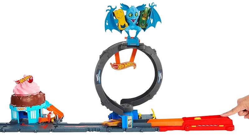 5084 HOT WHEELS PĘTLA NIETOPERZA WYRZUTNIA TOR + POJAZD