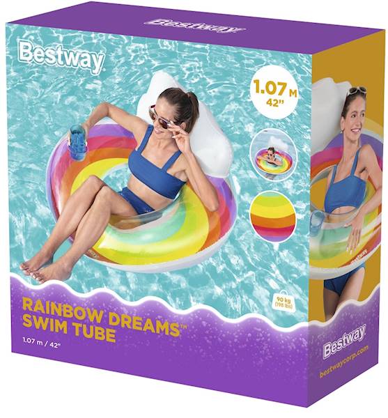 43647 DUŻE DMUCHANE KOLOROWE KÓŁKO DO PŁYWANIA KOŁO BESTWAY