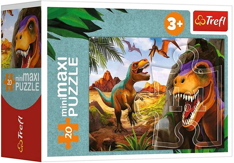 1382 PUZZLE MINI MAXI 20 ELEMENTÓW POZNAJ ŚWIAT DINOZAURÓW TREFL