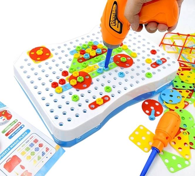 * 5953 ZESTAW KONSTRUKCYJNY W WALIZCE 237 ele KLOCKI KONSTRUKCYJNE WKRĘTARKA ŚRUBKI