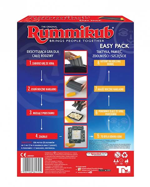 8480 RODZINNA GRA PLANSZOWA RUMMIKUB EASY PACK 8480